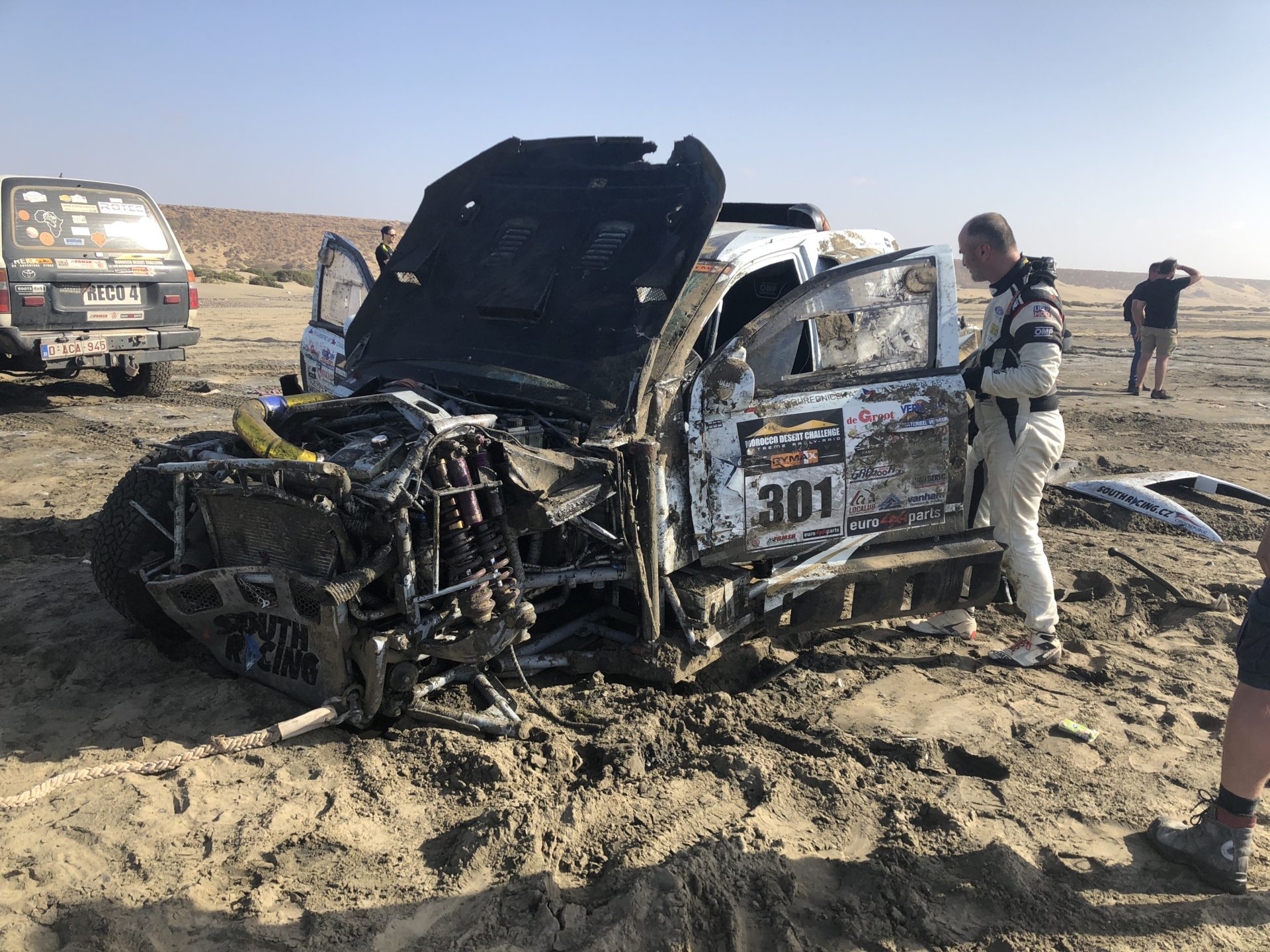 Accident in Morocco Desert Challenge 2018